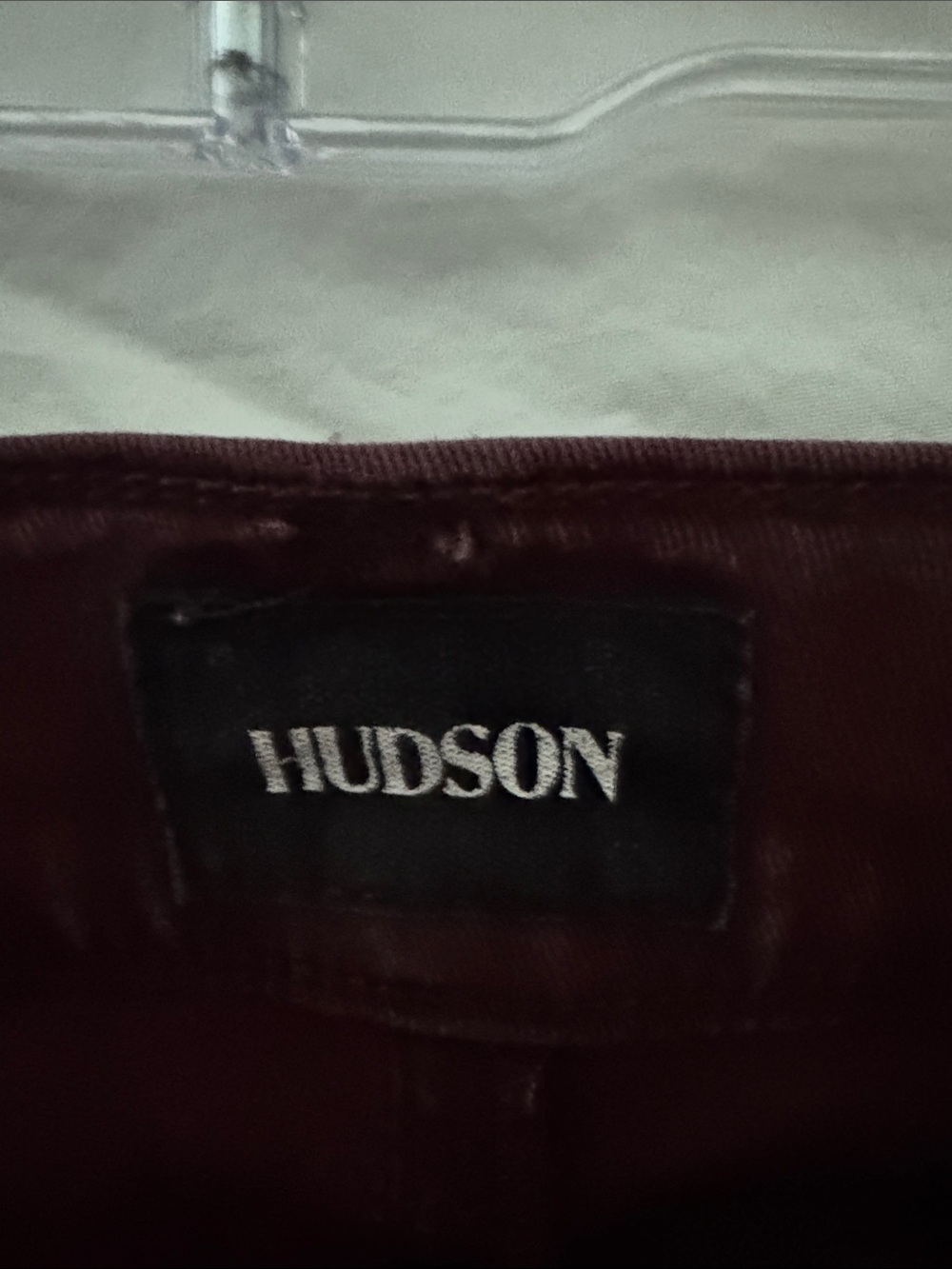 Hudson Low Rise Skinny Pants in Deep Burgundy - Picture 2 of 7
